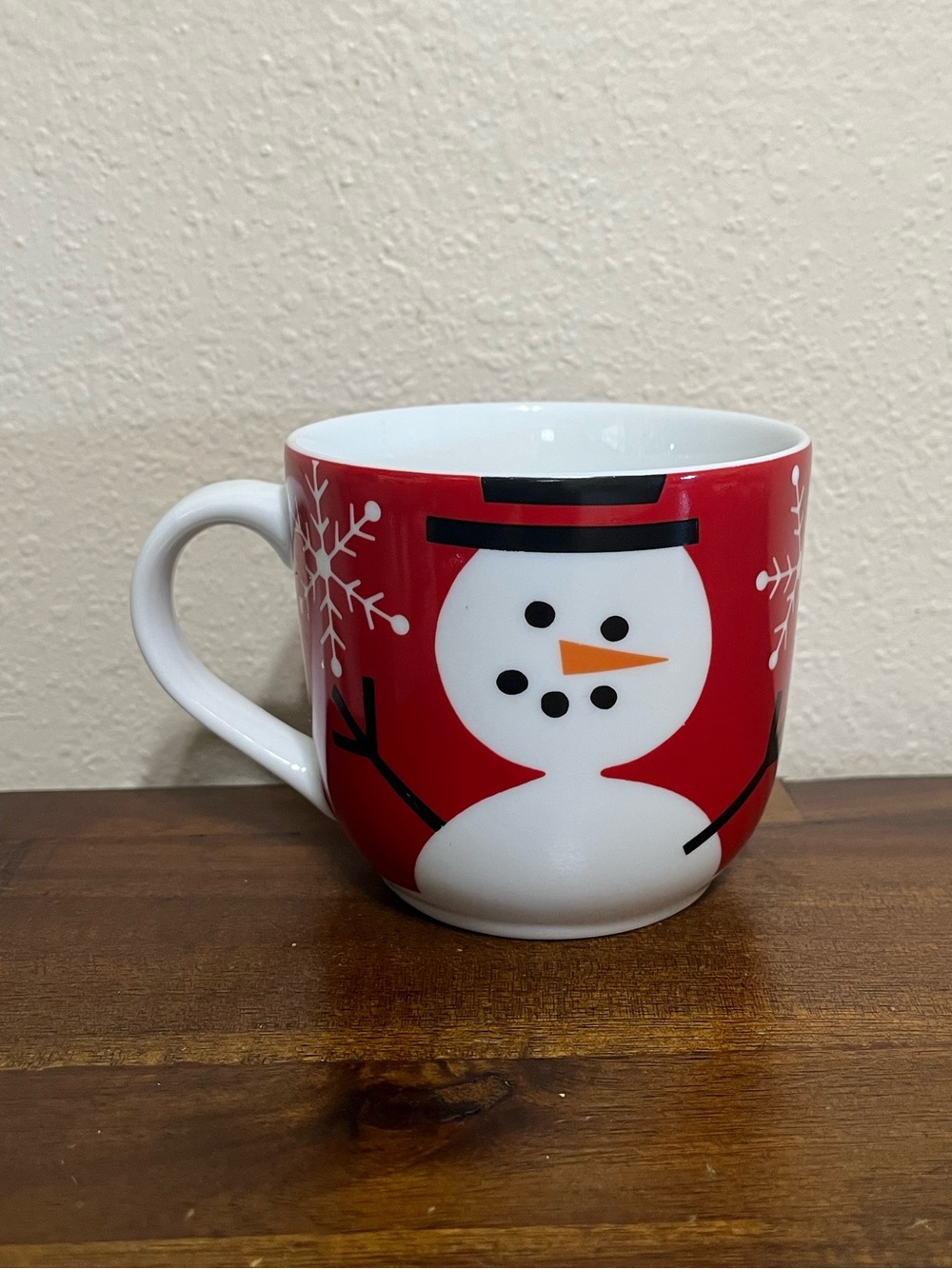 Crate&Barrel Red and White Snowman Holiday Mug